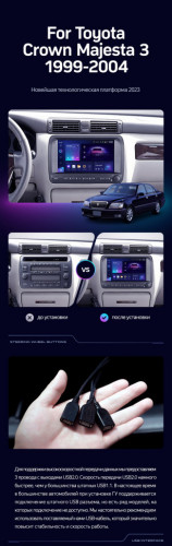 Штатная магнитола Teyes CC3 2K 4/32 Toyota Crown Majesta 3 S170 (1999-2004)