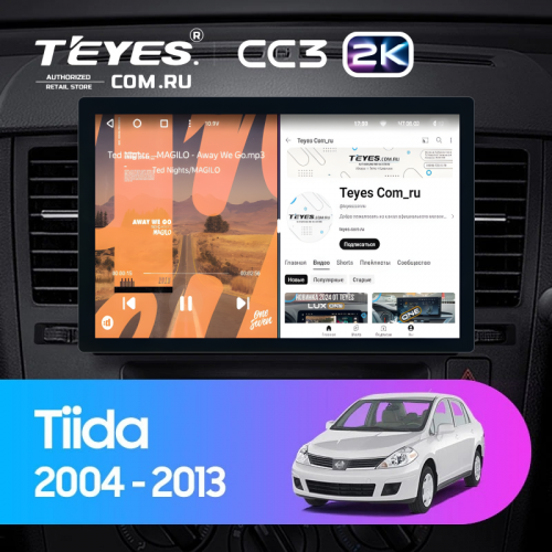Штатная магнитола Teyes CC3 2K 6/128 Nissan Tiida C11 (2004-2013) F2 (11")