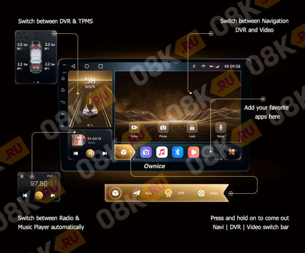 Штатная магнитола Carmedia OL-9292-D Chevrolet Cruze 2013-2015