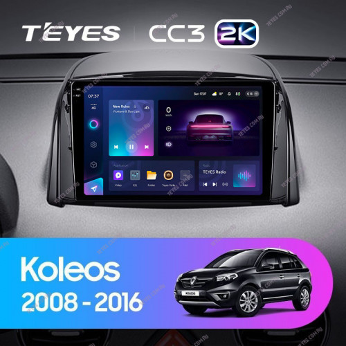 Штатная магнитола Teyes CC3 2K 360 6/128 Renault Koleos (2008-2016) Тип-B