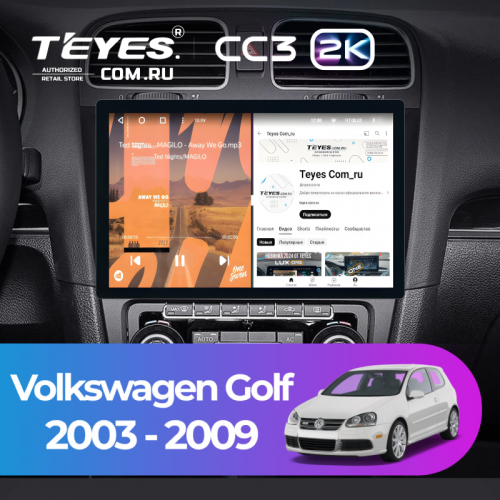 Штатная магнитола Teyes CC3 2K 4/32 Volkswagen Golf (2003-2009) (11")