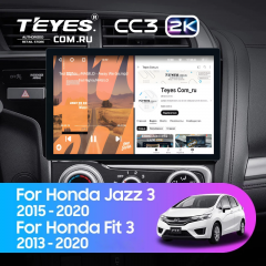 Штатная магнитола Teyes CC3 2K 4/32 Honda Jazz 3 (2015-2020) Тип-B (11&quot;)