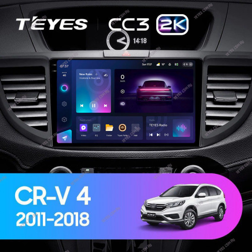 Штатная магнитола Teyes CC3 2K 6/128 Honda CR-V 4 RM RE (2011-2018) 9" Тип-C
