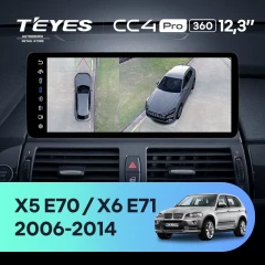 Штатная магнитола Teyes CC4 Pro 12.3" 360 12/256 BMW X5 E70 (CIC) (2006-2014) Universal