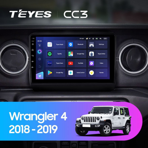 Штатная магнитола Teyes CC3 4/64 Jeep Wrangler 4 JL (2018-2019)