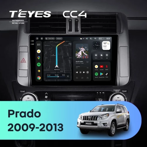 Штатная магнитола Teyes CC4 8/128 Toyota Land Cruiser Prado 150 (2009-2013) F1 Тип-B