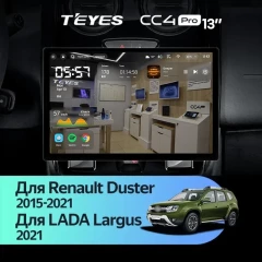 Штатная магнитола Teyes CC4 Pro 12/256 Lada Largus 2021+ F1 (13")