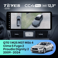 Штатная магнитола Teyes CC4 Pro 12.3" 360 12/256 Infiniti Q70 1 M25 M37 M56 4 (2009-2024) Тип-B