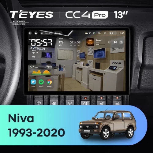 Штатная магнитола Teyes CC4 Pro 12/256 Lada Niva (1993-2020) (13")