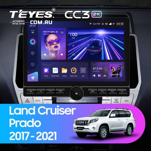 Штатная магнитола Teyes CC3 2K 6/128 Toyota Land Cruiser Prado 150 (2017-2021) (13" с кнопками)