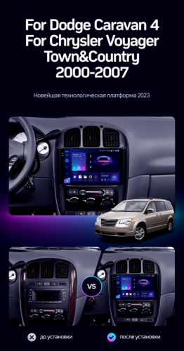 Штатная магнитола Teyes CC3 2K 6/128 Chrysler Voyager (2000-2007) Тип-B