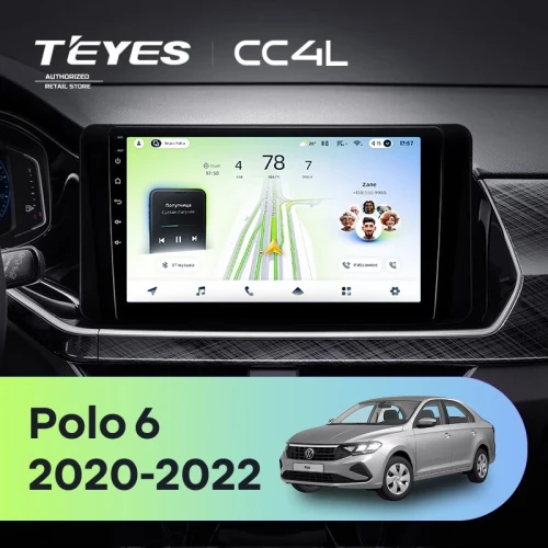Штатная магнитола Teyes CC4L 4/64 Volkswagen Polo 6 (2020-2022)