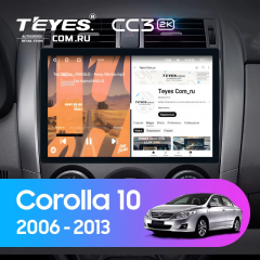 Штатная магнитола Teyes CC3 2K 4/32 Toyota Corolla 10 E140 E150 (2006-2013) Тип-B (11&quot;)