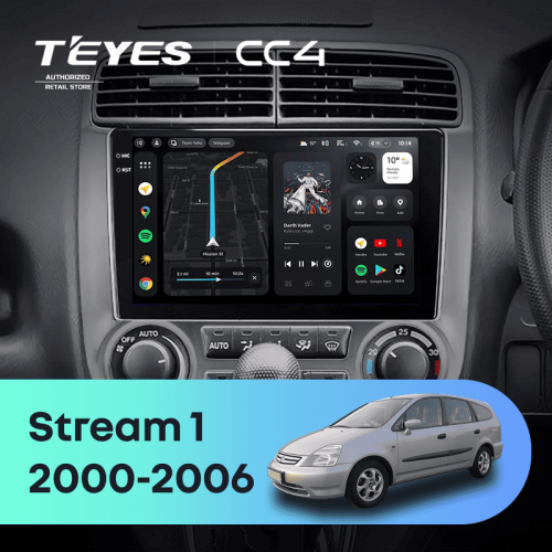 Штатная магнитола Teyes CC4 8/128 Honda Stream 1 (2000-2006) F2