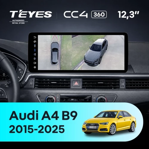 Штатная магнитола Teyes CC4 12.3" 360 6/64 Audi A4 B9 (2015-2025)