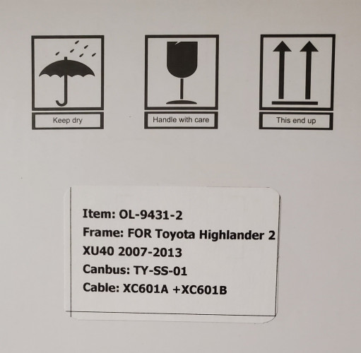 Штатная магнитола Carmedia OL-1616-2-D Toyota Highlander 2007-2013 U40