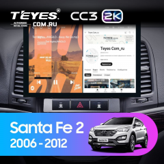 Штатная магнитола Teyes CC3 2K 6/128 Hyundai Santa Fe 2 (2006-2012) (13&quot;)
