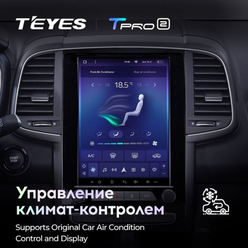 Штатная магнитола Tesla style Teyes TPRO 2 4/32 Renault Koleos 2 (2016-2020)