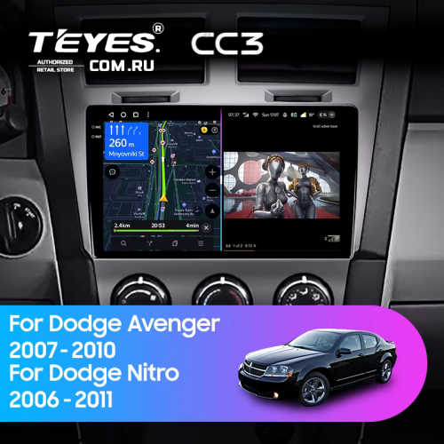 Штатная магнитола Teyes CC3 6/128 Dodge Nitro (2006-2011)