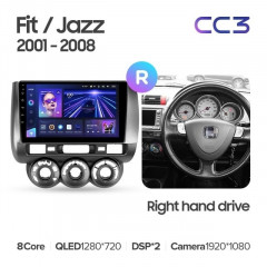 Штатная магнитола Teyes CC3 6/128 Honda Jazz GD (2001-2008) Правый руль