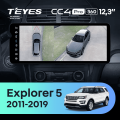 Штатная магнитола Teyes CC4 Pro 12.3" 360 12/256 Ford Explorer 5 (2011-2019)
