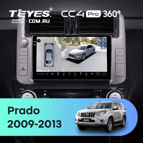 Штатная магнитола Teyes CC4 Pro 360 12/256 Toyota Land Cruiser Prado 150 (2009-2013) F2 Тип-C