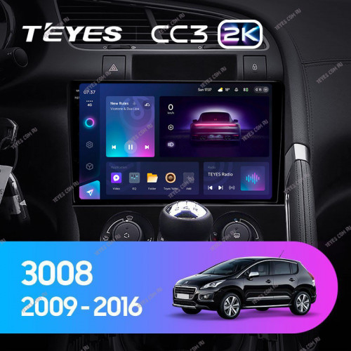 Штатная магнитола Teyes CC3 2K 6/128 Peugeot 3008 1 (2009-2016) F1