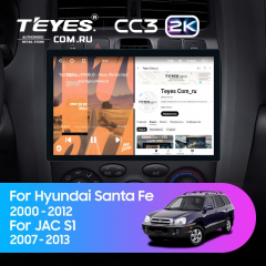 Штатная магнитола Teyes CC3 2K 4/32 Hyundai Santa Fe SM (2000-2012) (11&quot;)
