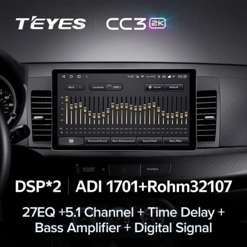 Штатная магнитола Teyes CC3 2K 6/128 Mitsubishi Lancer 10 CY (2007-2012) Тип-B (11")