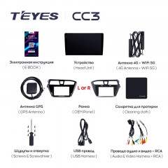 Штатная магнитола Teyes CC3 4/64 Hyundai i20 2 GB (2014-2018) Правый руль