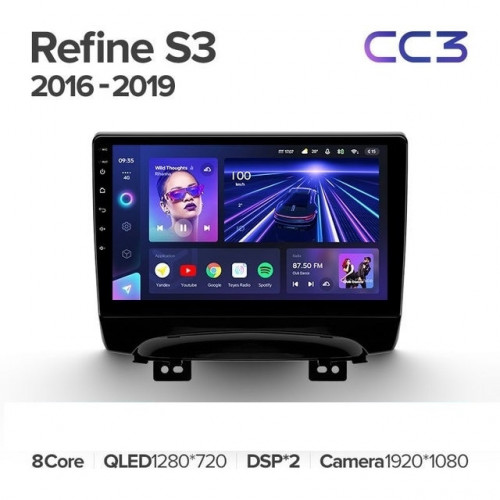 Штатная магнитола Teyes CC3 6/128 JAC Refine S3 (2016-2019)