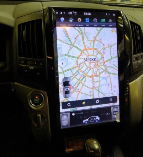 Штатная магнитола Carmedia ZF-1205 Toyota Land Cruiser 200 2015+ Tesla style