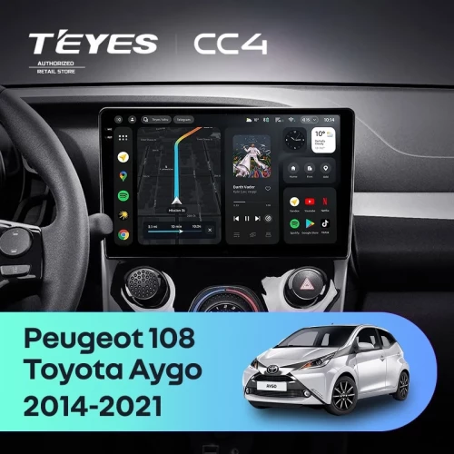 Штатная магнитола Teyes CC4 8/128 Toyota Aygo B40 (2014-2021) F2