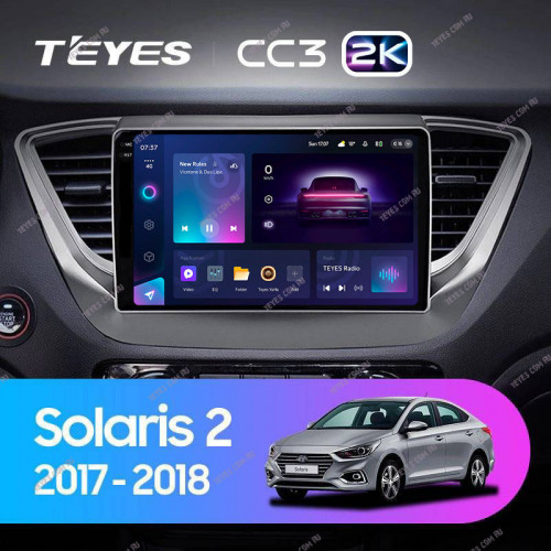 Штатная магнитола Teyes CC3 2K 4/64 Hyundai Solaris 2 (2017-2020) F1 Тип-B