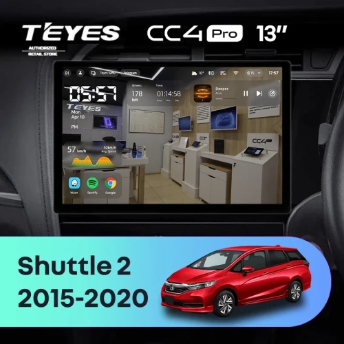 Штатная магнитола Teyes CC4 Pro 8/128 Honda Shuttle 2 (2015-2020) Правый руль (13")