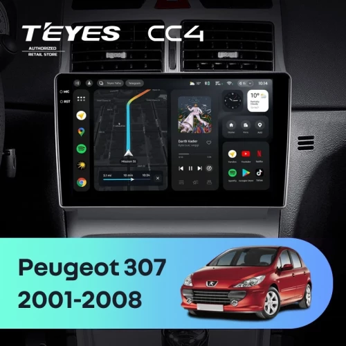 Штатная магнитола Teyes CC4 6/64 Peugeot 307 1 (2001-2008)