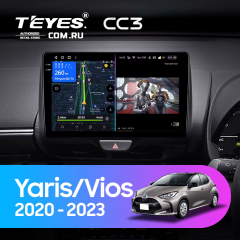 Штатная магнитола Teyes CC3 6/128 Toyota Vios (2020-2023) Правый руль