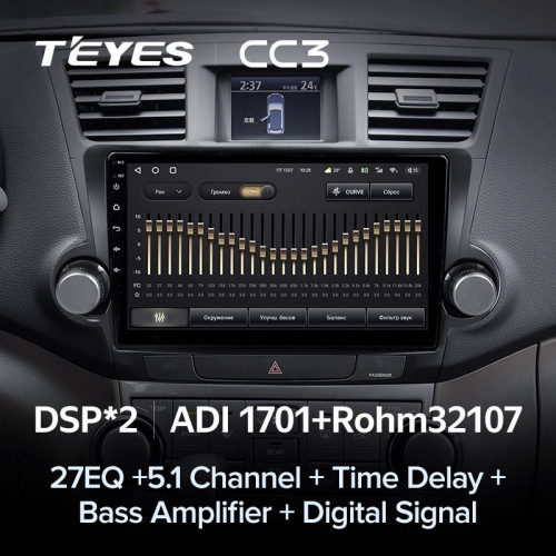 Штатная магнитола Teyes CC3 6/128 Toyota Highlander 2 XU40 (2007-2013) F1 10"