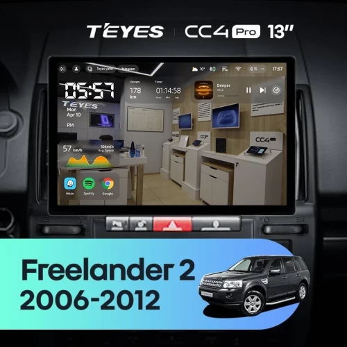 Штатная магнитола Teyes CC4 Pro 12/256 Land Rover Freelander 2 (2006-2012) (13")