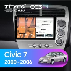 Штатная магнитола Teyes CC3 2K 6/128 Honda Civic 7 (2000-2006) F3 Правый руль