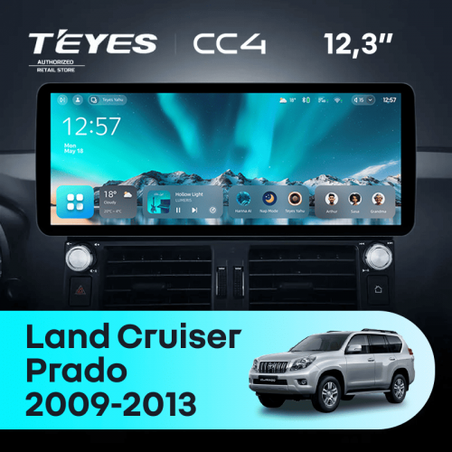 Штатная магнитола Teyes CC4 12.3" 6/64 Toyota Land Cruiser Prado 150 (2009-2013)