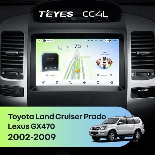 Штатная магнитола Teyes CC4L 4/64 Toyota Land Cruiser Prado 120 (2002-2009)