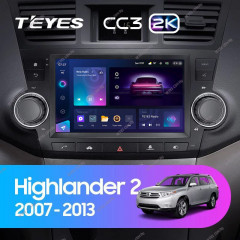 Штатная магнитола Teyes CC3 2K 4/64 Toyota Highlander 2 XU40 (2007-2013) F3 9"