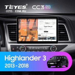Штатная магнитола Teyes CC3 2K 6/128 Toyota Highlander 3 XU50 (2013-2018) (13" с кнопками)