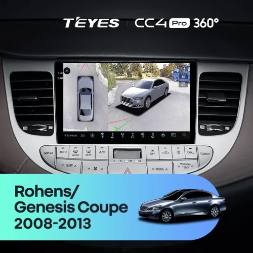 Штатная магнитола Teyes CC4 Pro 360 12/256 Hyundai Rohens Genesis (2008-2013) F1