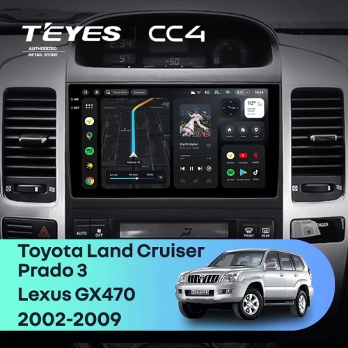 Штатная магнитола Teyes CC4 6/64 Toyota Land Cruiser Prado J120 (2002-2009) F1 Тип-A