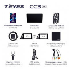 Штатная магнитола Teyes CC3 2K 4/32 Toyota C-HR (2016-2020) F1 Правый руль