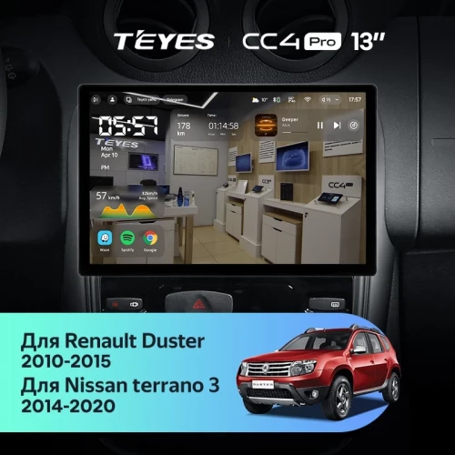 Штатная магнитола Teyes CC4 Pro 12/256 Renault Duster 1 (2010-2015) (13")