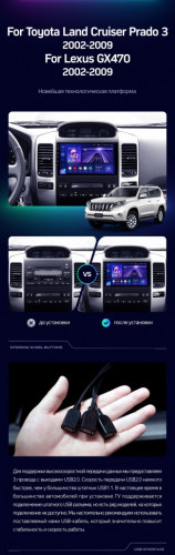 Штатная магнитола Teyes CC3 6/128 Lexus GX470 (2002-2009) F1 Тип-B