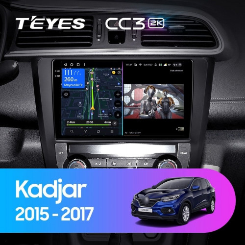 Штатная магнитола Teyes CC3 2K 4/32 Renault Kadjar (2015-2017)
